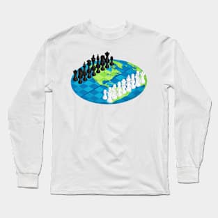 flat earth chess Long Sleeve T-Shirt